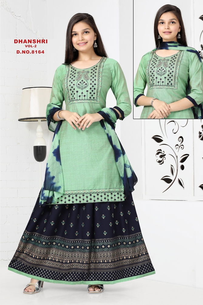 Dhanshri Vol 2 Kids Wear Kurti Palazzo With Dupatta
